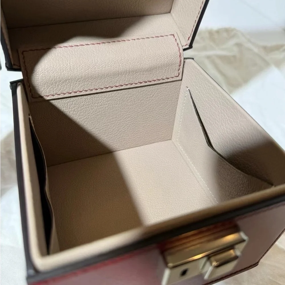 AUTHENTIC Moynat Calfskin Mini Vanity Case Clutch Red - Picture 4 of 16